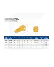 Punta heavy duty lunga tipo caterpillar