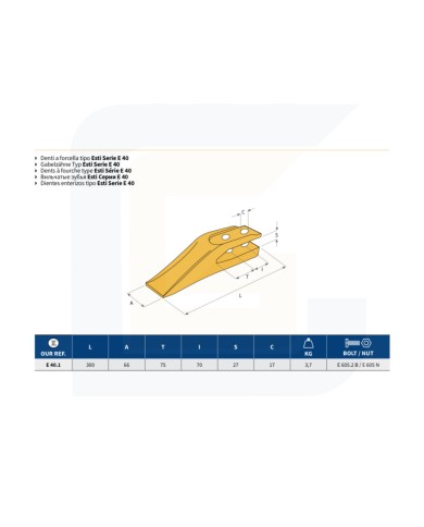 Dente a forcella tipo fai-fki e40.1