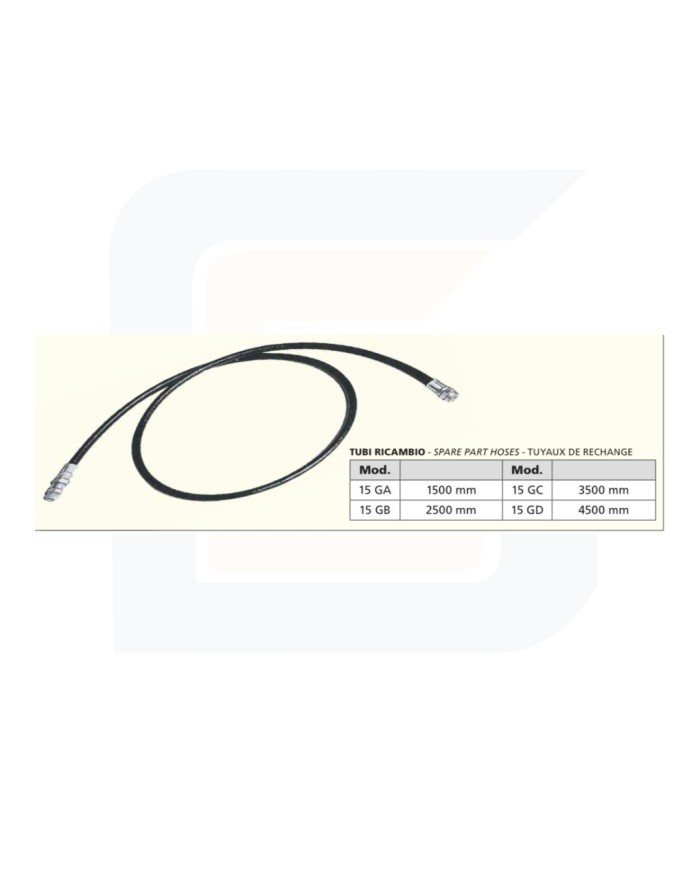 Tubo ricambio per pompe grasso lungh. 4500 mm nudo