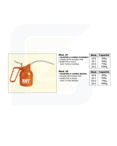 Oliatore capacità 300g cannuccia flessibile serbatoio metallo