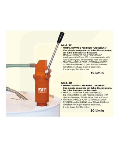 Pompa travaso per fusti ''universal'' tipo grande completa