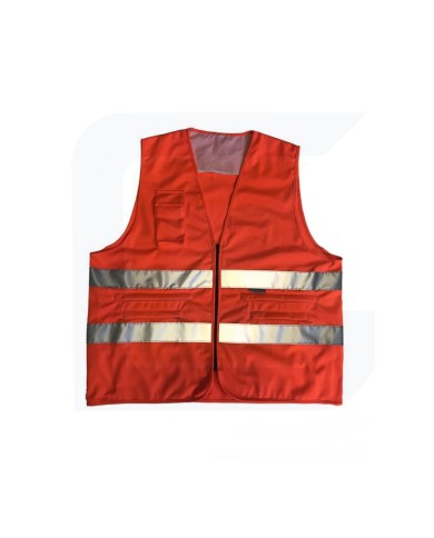 Gilet arancio ad alta visibilità 100% poliestere