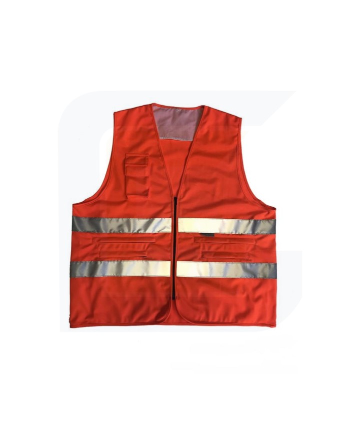 Gilet arancio ad alta visibilità 100% poliestere