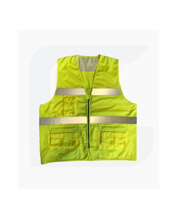 Gilet giallo ad alta visibilità 100% poliestere