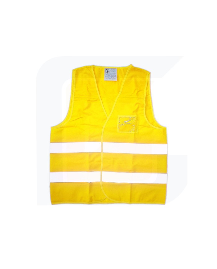 Gilet giallo ad alta visibilità con porta badge.