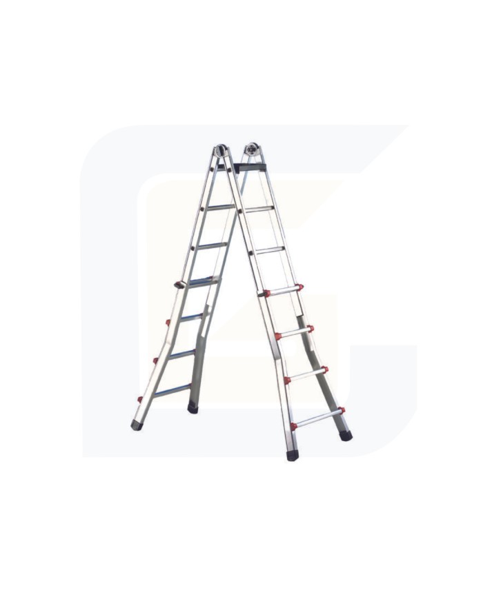 Scala multiposizione a sfilo telescopico con base allargata 8+8 gr
