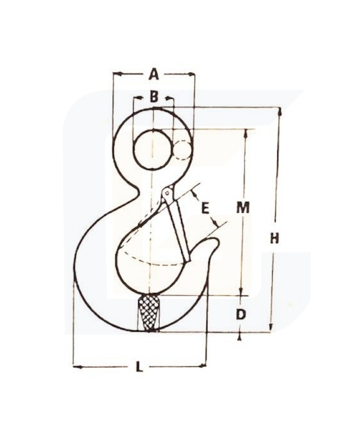 Gancio ad occhio gs portata 5000 kg