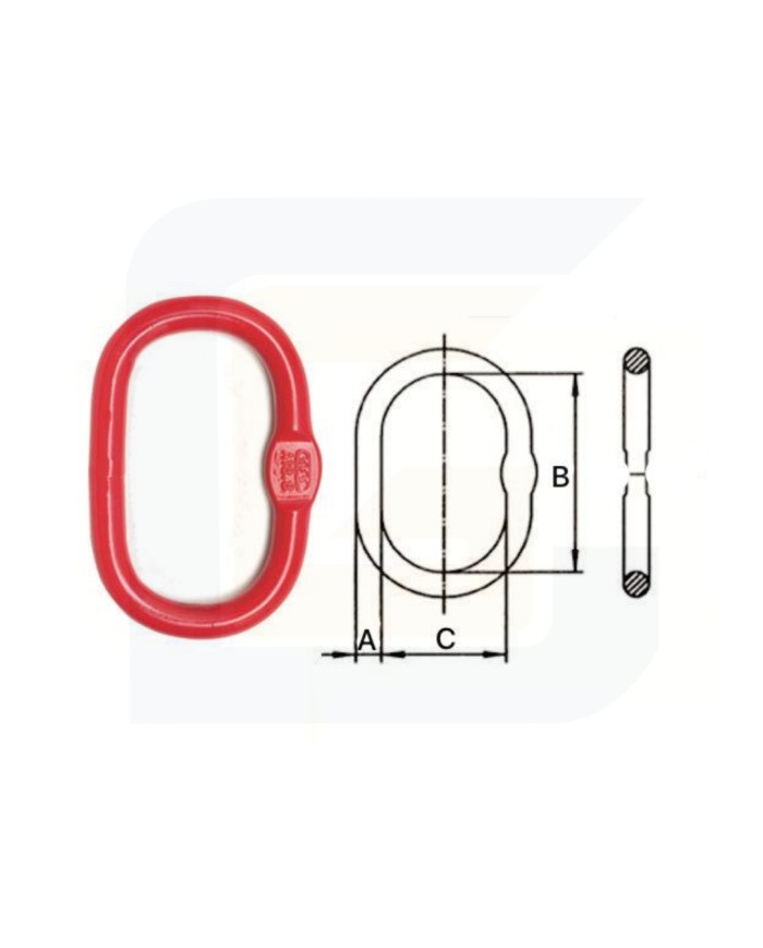 Campanella di acciaio legato gr 80 tipo ov portata 3150 kg