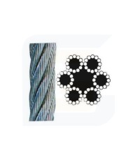 Fune in acciaio zincato tipo commerciale 72 fili ø 7 carico rottura 1715 kgf