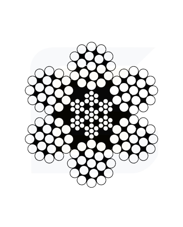 Fune antigirevole tipo 133 fili  ø 7 carico rottura 3600 kgf