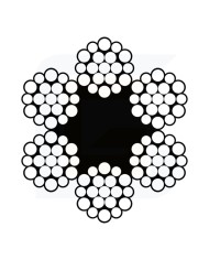 Fune in acciaio lucido in anima tessile tipo 114 fili ø 5 carico rottura 1500 kgf