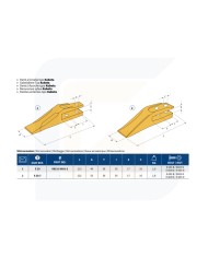 Dente a forcella miniescavatore caterpillar e16