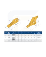 Dente angolare sinistro tipo jcb e26l
