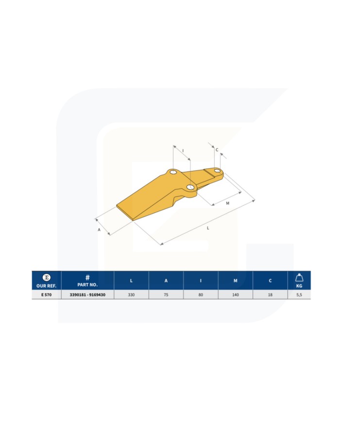 Dente per benne mordenti e570