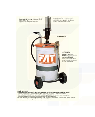 Aeropulsometro grasso per fusti da 20-30 kg
