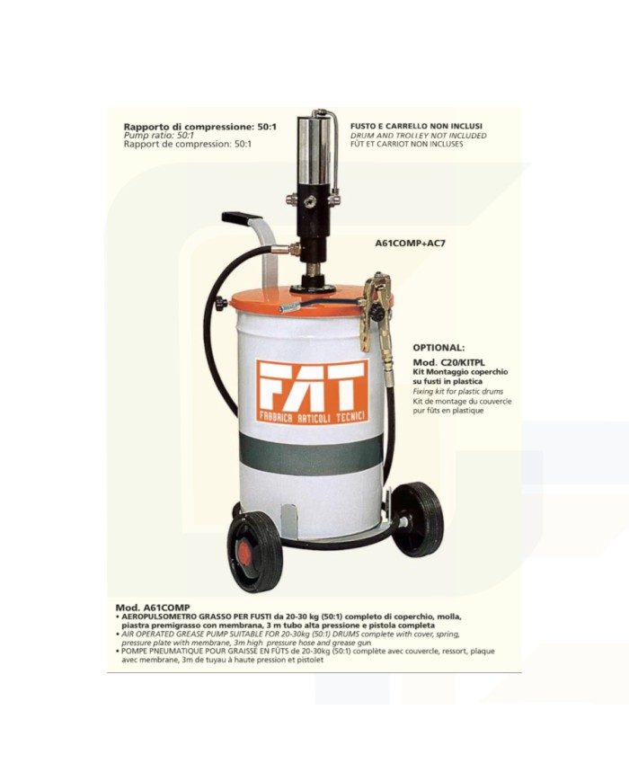Aeropulsometro grasso per fusti da 20-30 kg
