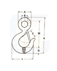 Gancio ad occhio gs portata 750 kg