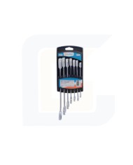 Serie 7 chiavi combinate a cricchetto cr-v testa snodata