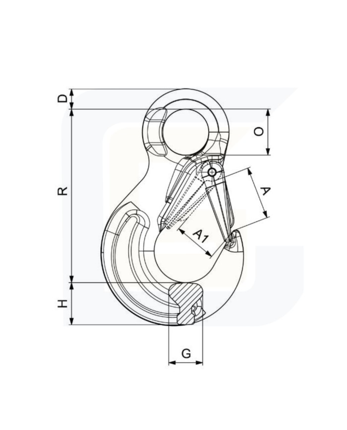 Ganci ad occhio con sicurezza tipo n portata 5300 kg