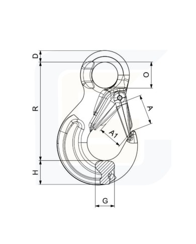 Ganci ad occhio con sicurezza tipo n portata 12000 kg