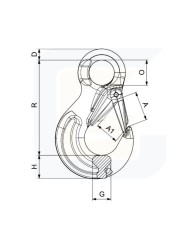 Ganci ad occhio con sicurezza tipo n portata 2000 kg
