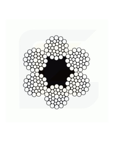 Fune in acciaio lucido in anima tessile tipo 246 fili ø 26 carico rottura 40500 kgf