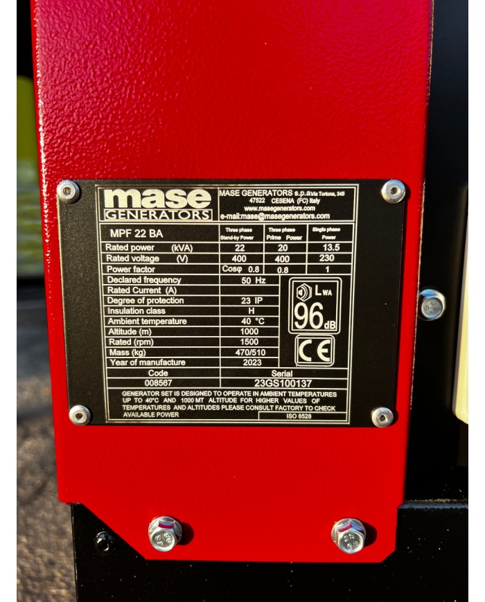 Gruppo elettrogeno mpf 22 ba - disponibile su ordinazione -