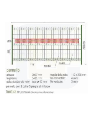 Rete di recinzione prezincata - disponibile su ordinazione -