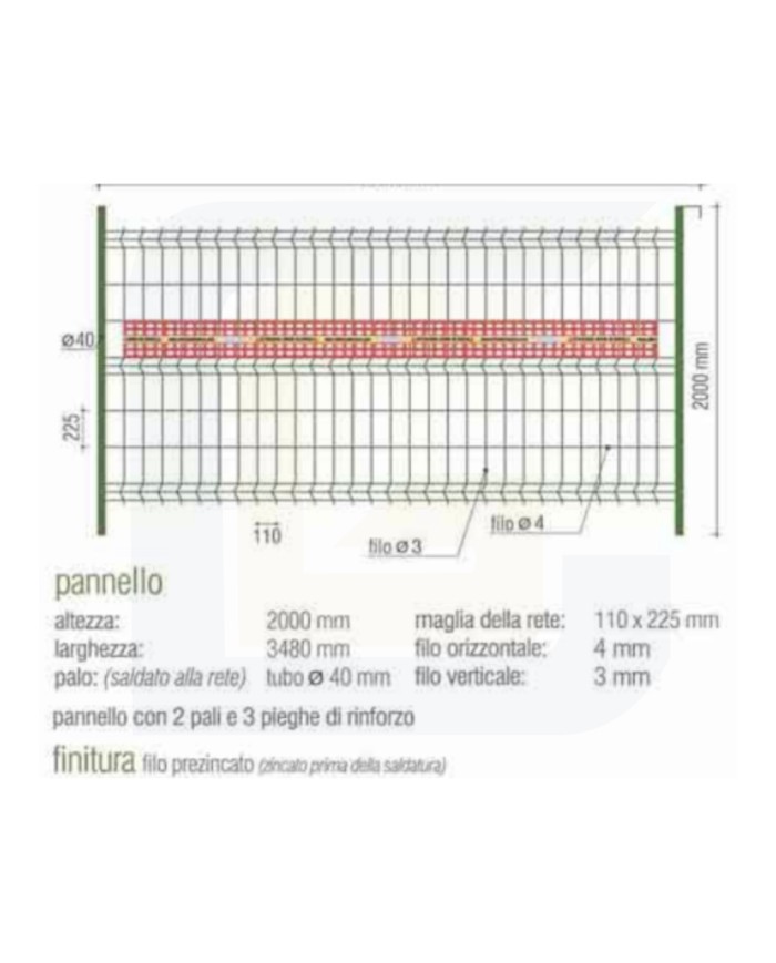 Rete di recinzione prezincata - disponibile su ordinazione -