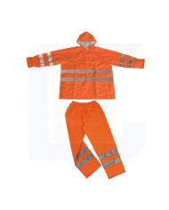 Giacca arancio impermeabile ad alta visibilita con porta badge. triplo uso.