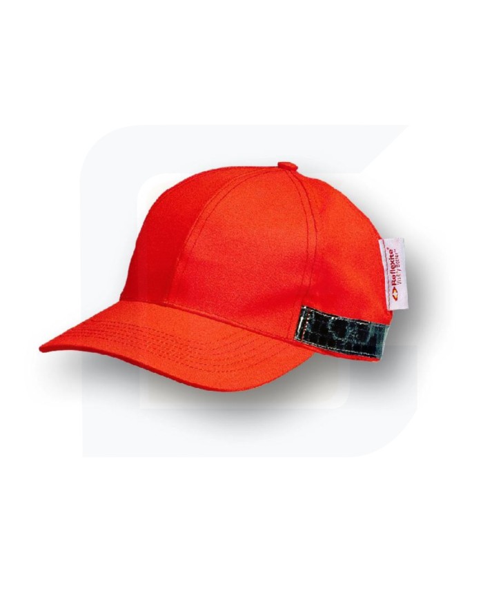 Cappellino estivo arancio con visiera e banda riflettente